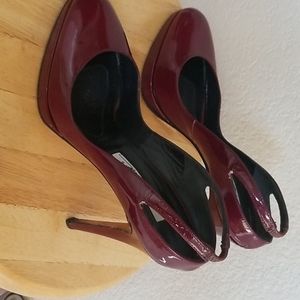 Brian Atwood Patent Leather Slingback Pumps